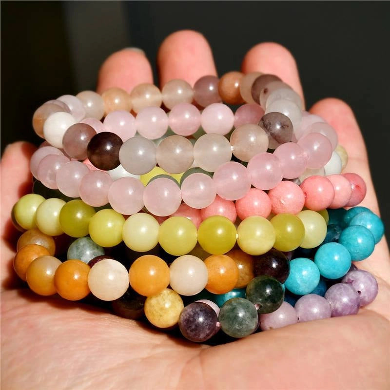 8mm Natural Stone Bracelet With Card Explosions Tourmaline Bracelet For Men And Women Friendship Bracelet Holiday Gift
