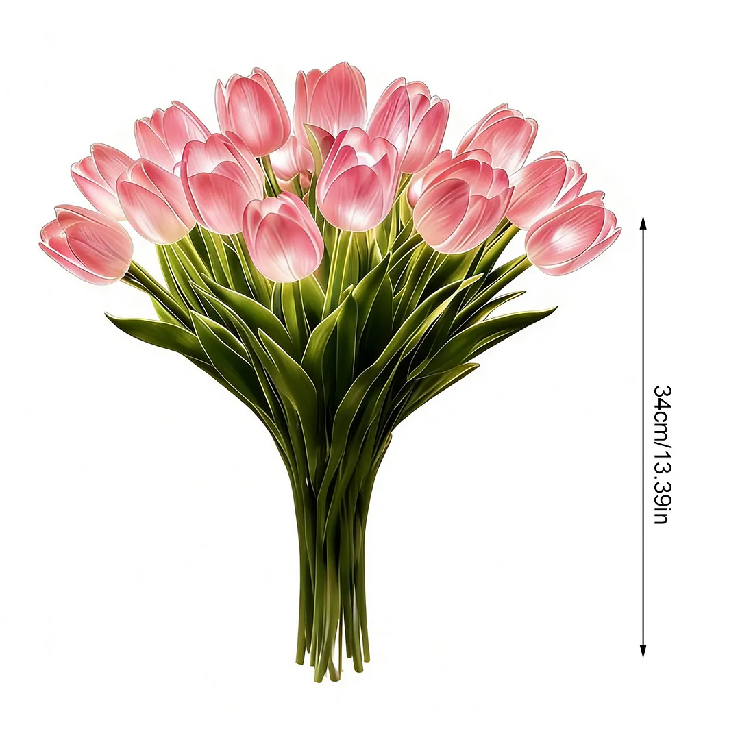 15Pcs Radiant Romantic Tulip Light LED Adjustable Tulip Night Light Warm Light Luminous Bouquet Ornament Gift for Anniversary/Wedding/Birthday
