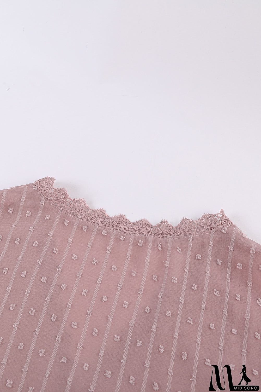 MidiSono - Crochet V Neck Textured Tank Top