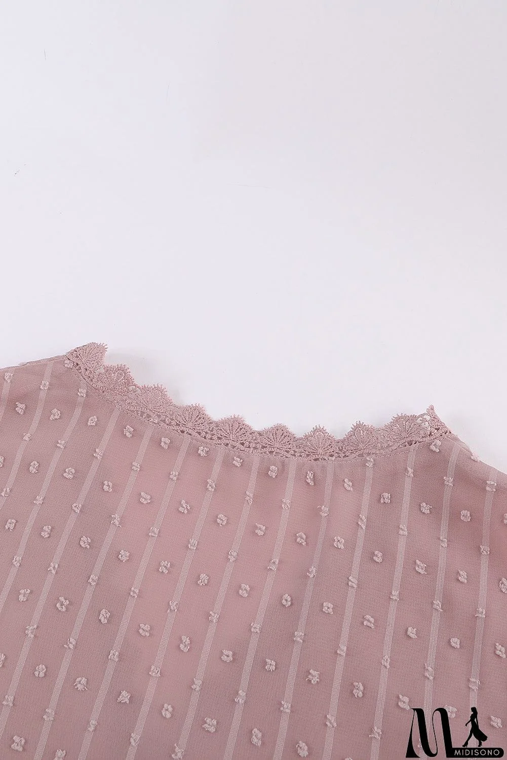 MidiSono - Crochet V Neck Textured Tank Top