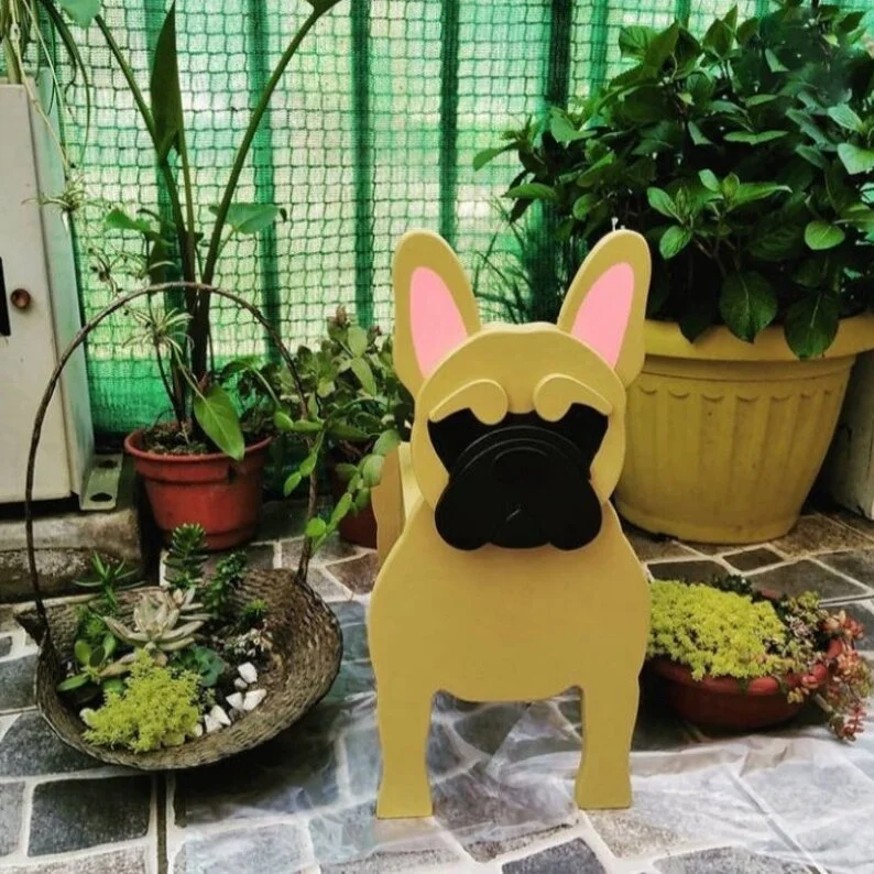 Dog Planter - French Bulldog Planter