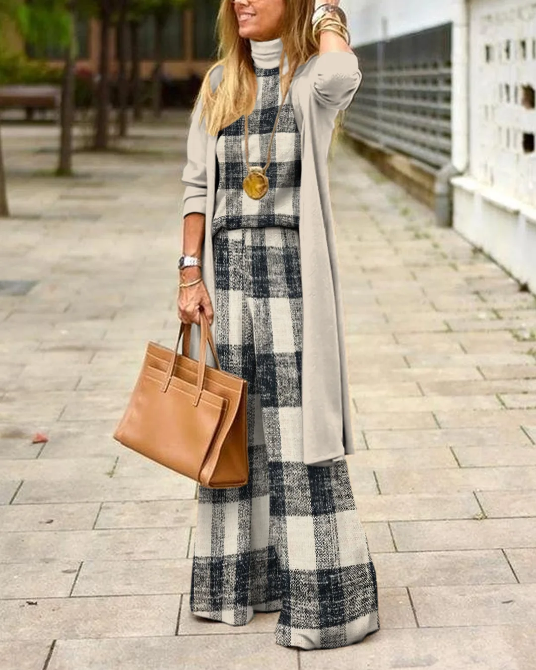 Herringbone Sweater Three-Piece Suit 49bf