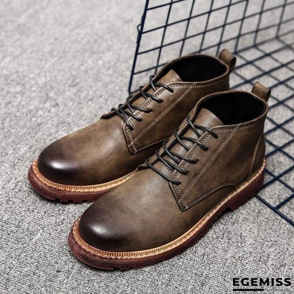 Leather Hight Top Warm Snow Boots Oxfords Plush Ankle Work Fur Men Boots | EGEMISS