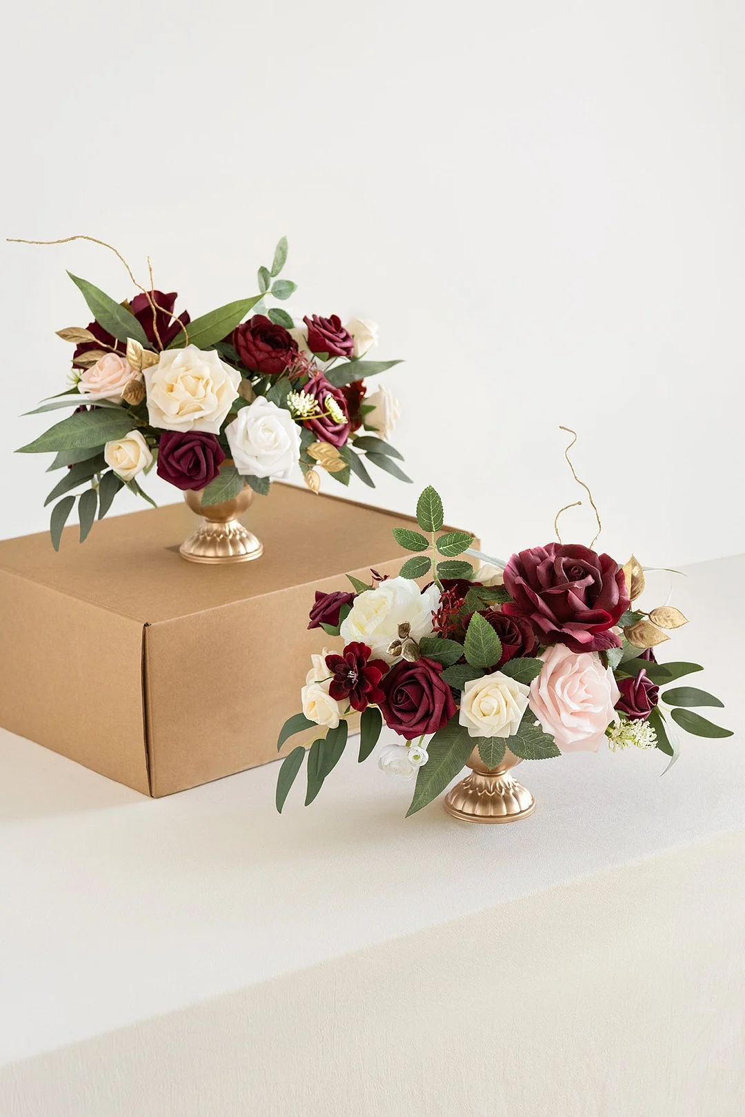 Large Floral Centerpiece Set in Romantic Marsala