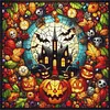 Glass Painting-Pumpkin Castle-11CT Stamped Cross Stitch 50*50cm/19.69*19.69in tapestrymarket
