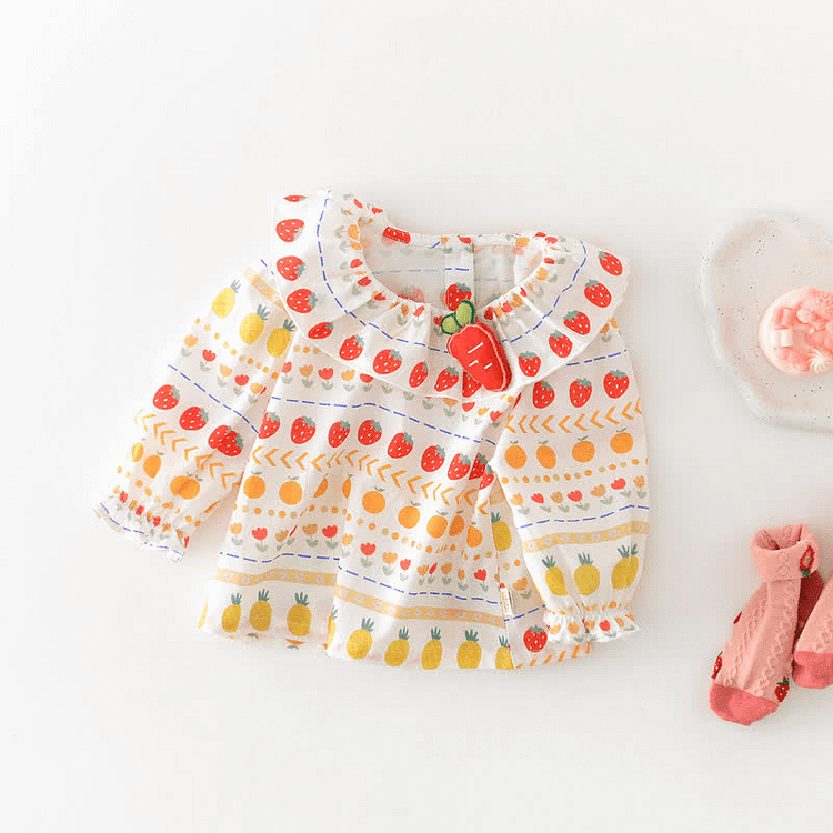 Baby Fruit Flounce Collar T-shirt