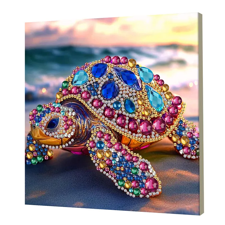 Sea Turtle - 25*25cm - DIY Pearls Painting - (With Frame) gbfke