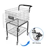[US Local Warehouse] Foldable Tennis Cart Holds 350 Balls Sports Ball Hopper for Teaching & Court Use
