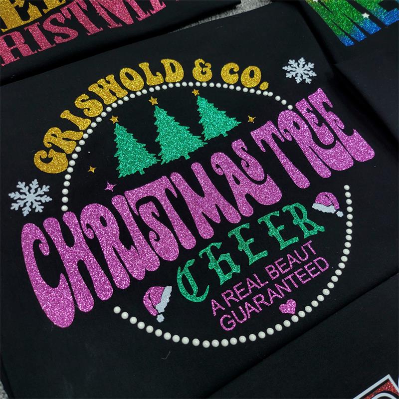 christmas Glitter Vinyl Transfer for garment