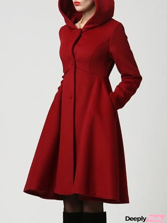 Women's Dresses Solid Pocket Long Sleeve Hooded Dress