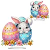 (US Only)2D Flat Easter Bunny Egg DIY Double-Sided Diamond Painting Desktop Decorations