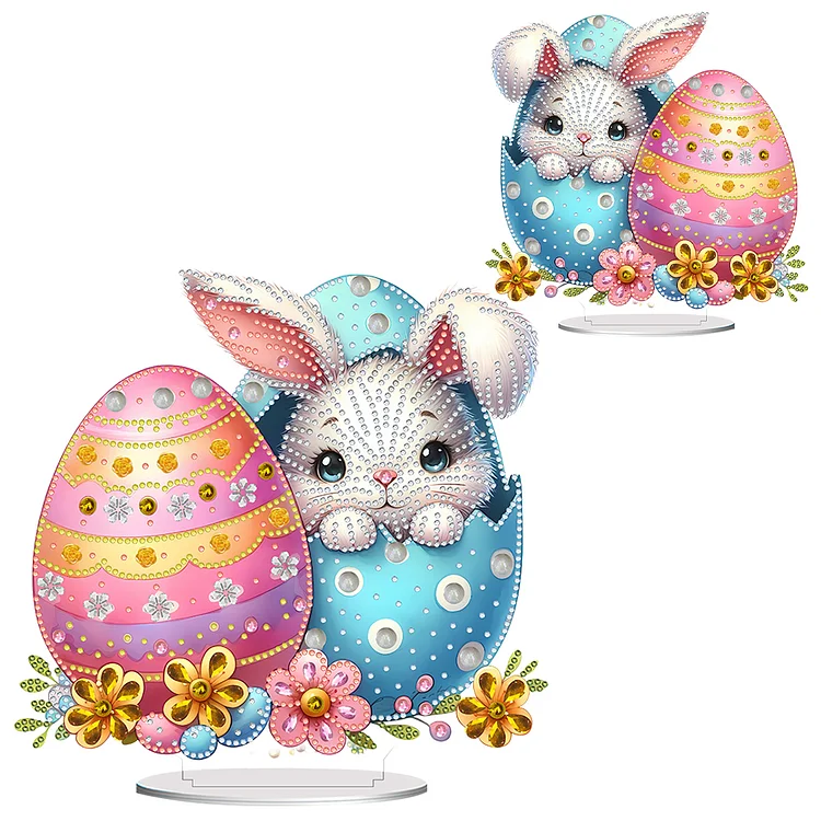 Acrylic Special Shaped Easter Bunny Eggs Diamond Painting Tabletop Ornaments Kit