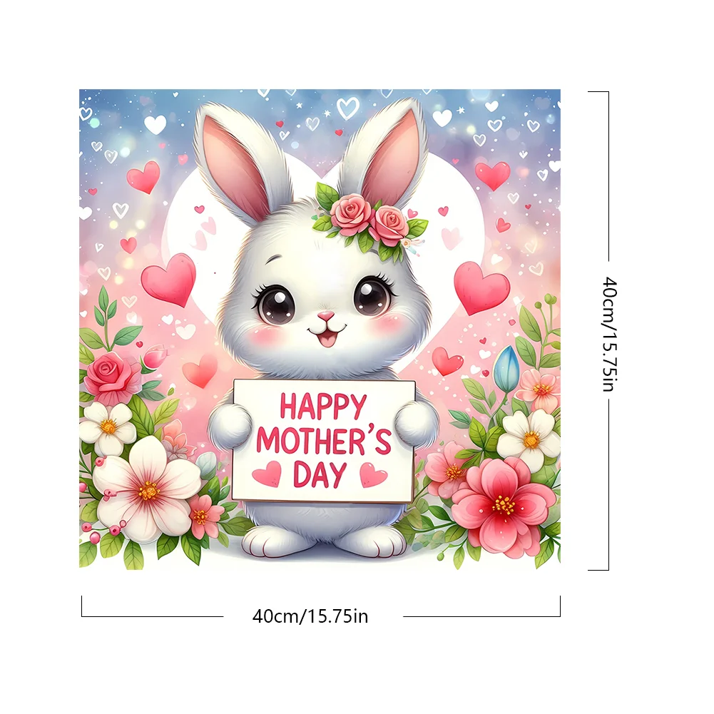 DIY Paint By Number 40*40cm - Mother'S Day Bunny Congratulations