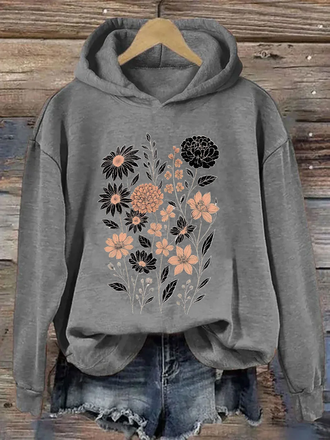 Vintage Pressed Flowers Hoodie