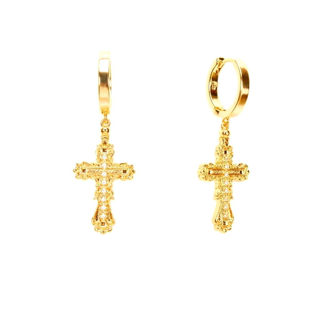 Everette Cross Earrings in Gold