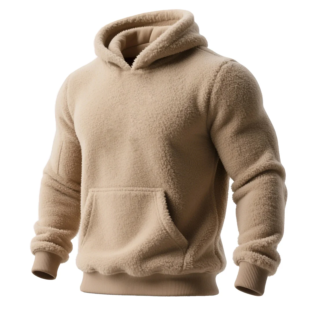 Cozy Hooded Sweatshirt for Winter - Stylish and Warm Pullover with Fuzzy Texture-inspireuse