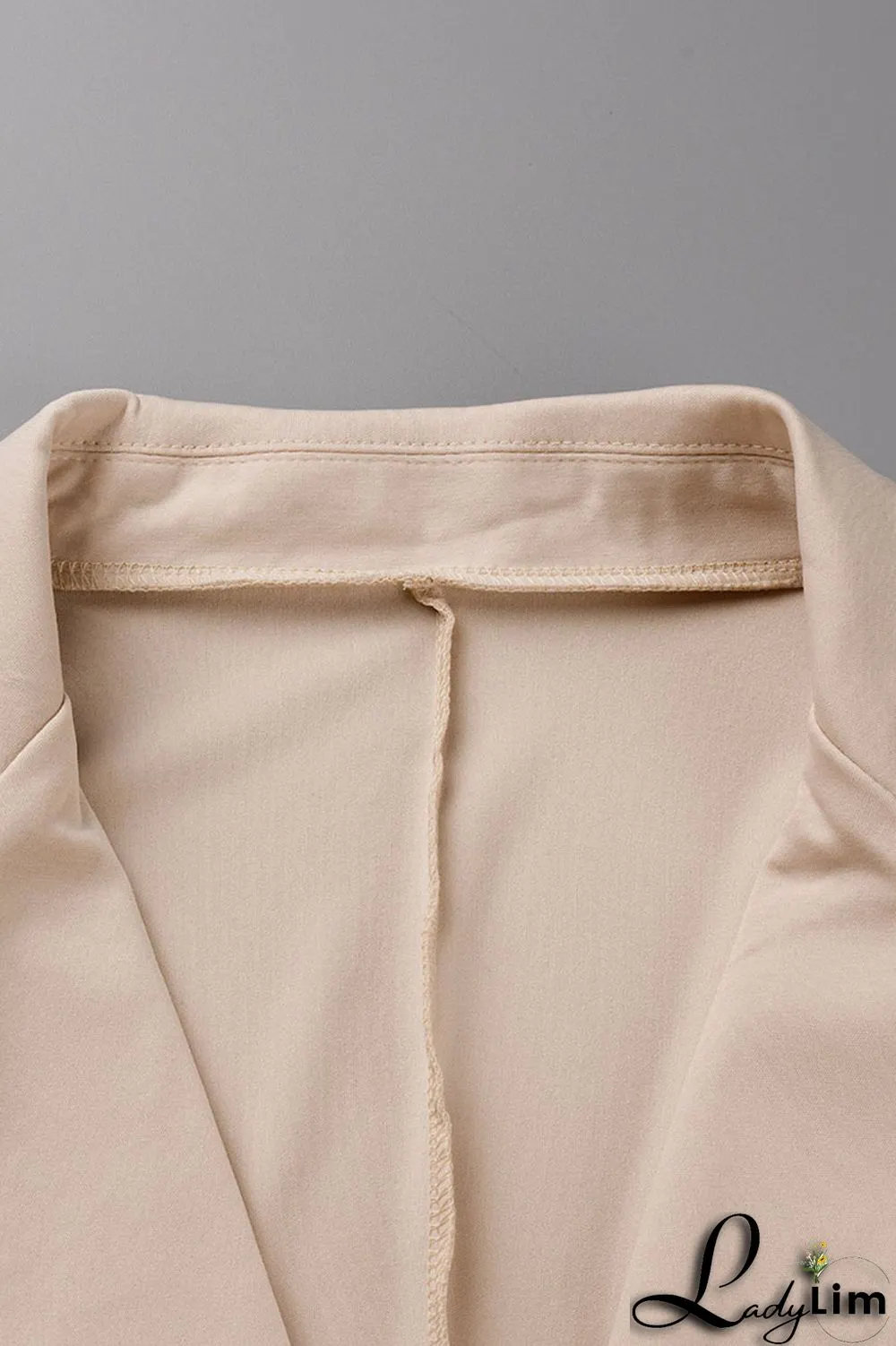 Coffee Casual Solid Patchwork Buttons Turn-back Collar Long Sleeve Two Pieces
