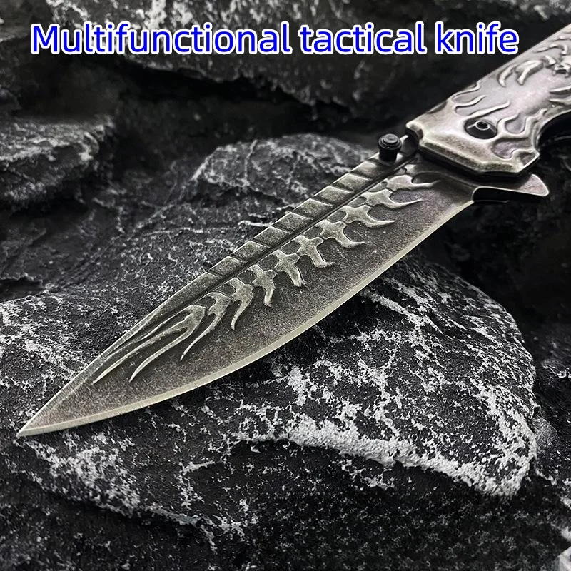 Outdoor Practical Folding Knife Embossed Scorpion King Folding Knife Collection Ornamental Knife
