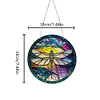 5D Diamond Painting Double Sided Effect  Stained Glass Panel Decorative Home Garden Decoration Hanging Kit(Dragonfly)