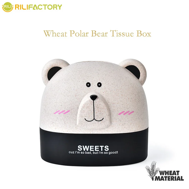 Wheat Polar Bear Tissue Box Rilifactory