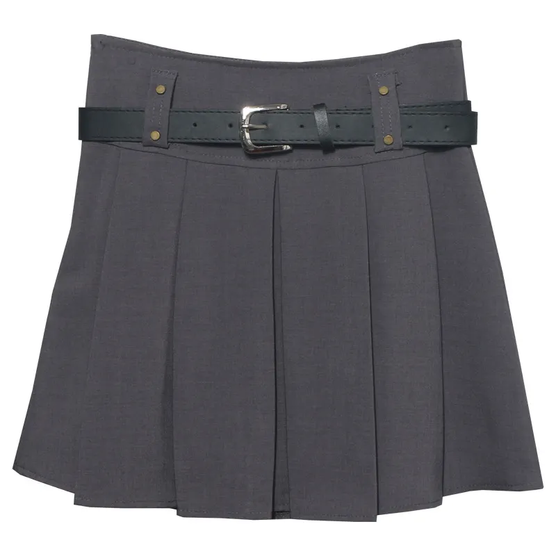 Brownm S-2XL 100-Folded Skirt Woman 2024 Autumn And Winter Suit Half-Dress Korean Version A Word High Waist Half-Body Skirt 1289