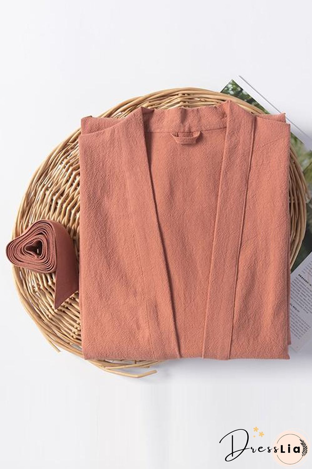 Roomy Linen Kimono With Belt