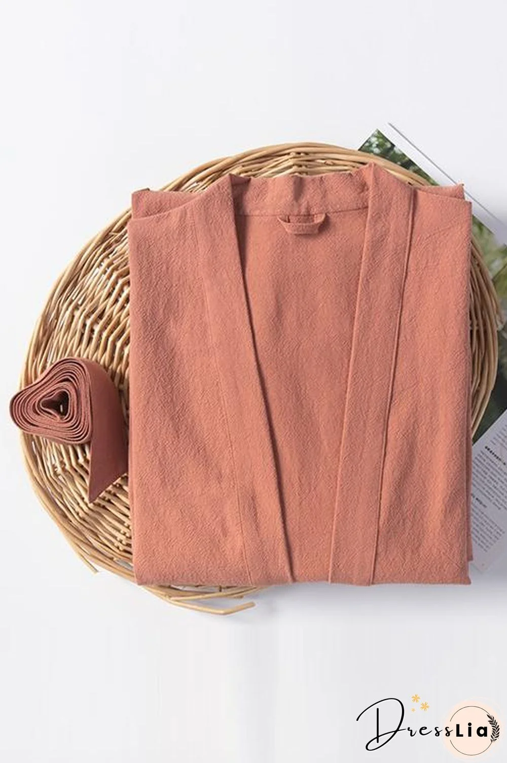 Roomy Linen Kimono With Belt