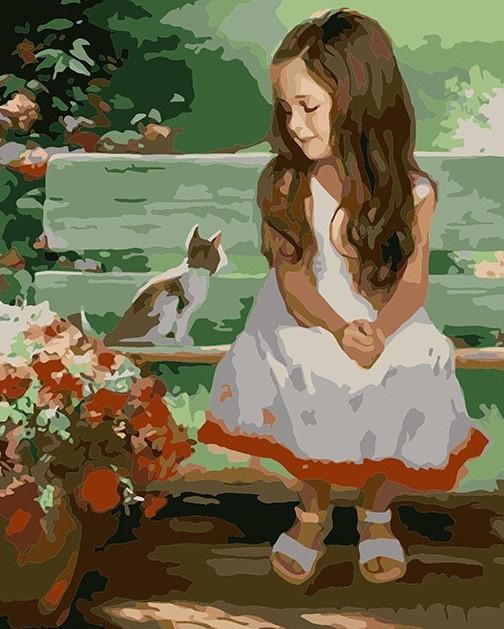 

Girl And Her Cat – People Paint By Numbers - 40*50CM, 501 Original