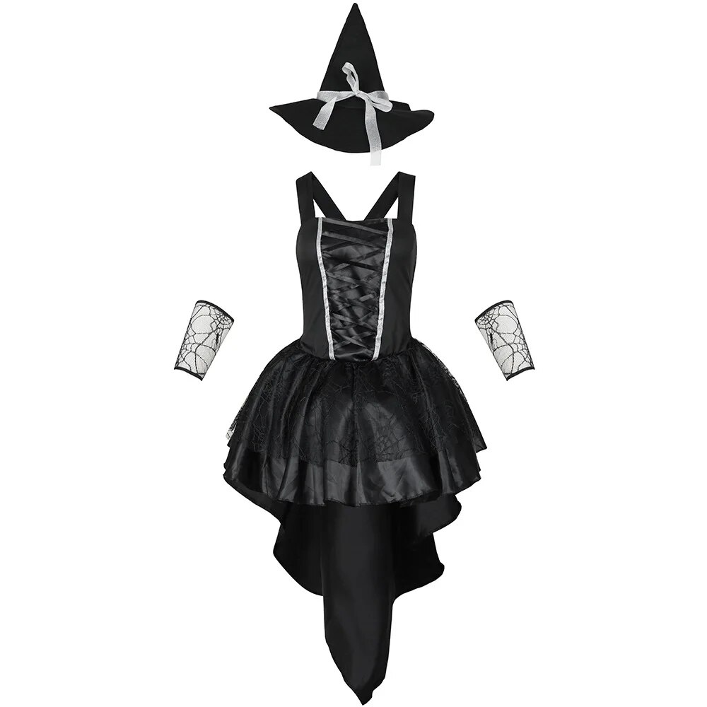 [Wetrose] Halloween Colorful Witch Cosplay Costume Sorceress Hat Magic Girl for Women Party Carnival