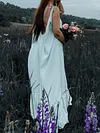 Loose Solid Color Condole Belt Maxi Dress