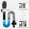 3In1 Bathroom Sink Drain Kit Flexible P-Trap Drain Pipe Replacement with Pop Up Stopper Expandable Flexible Downspout Pipe Anti Odor Filter Water Pipes