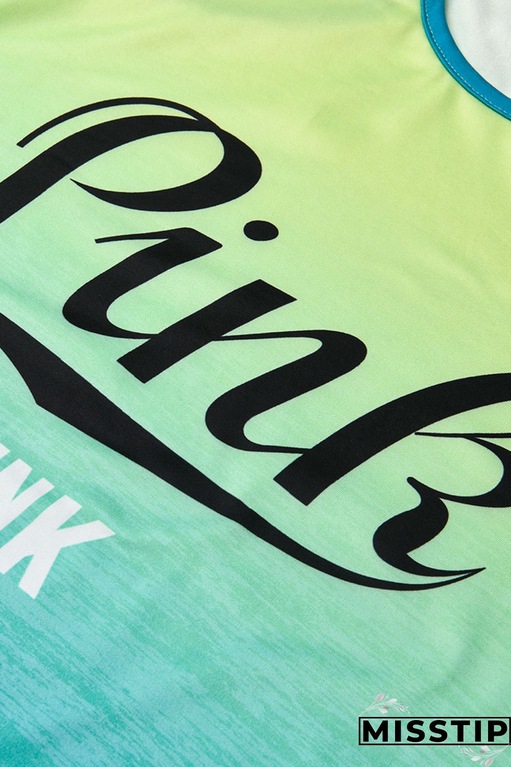 Blue Fashion Sportswear Letter Print Basic O Neck Sleeveless Two Pieces