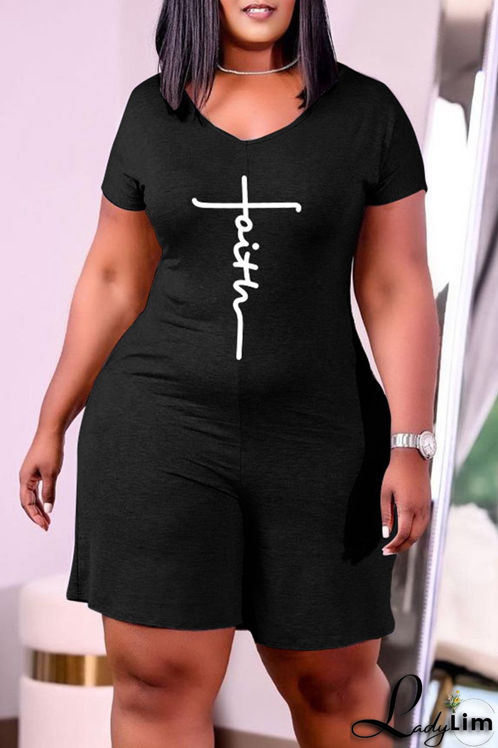 Blue Fashion Casual Print Basic V Neck Regular Jumpsuits