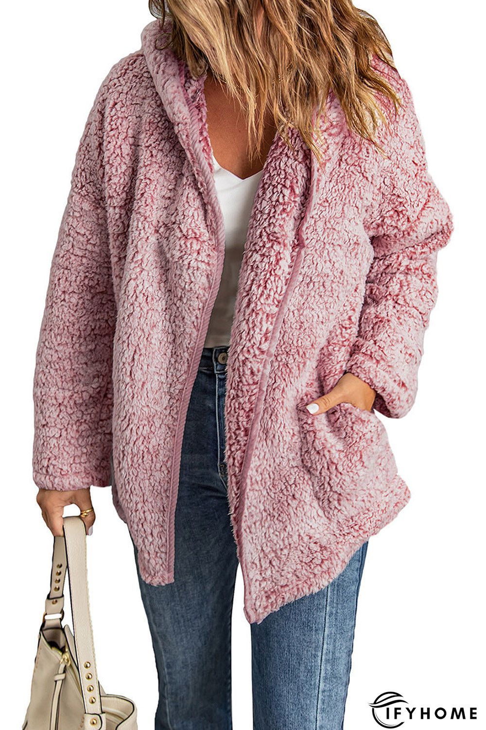 Fleece Thickened Hooded Jacket Women's Mid-length Loose Casual Jacket | IFYHOME