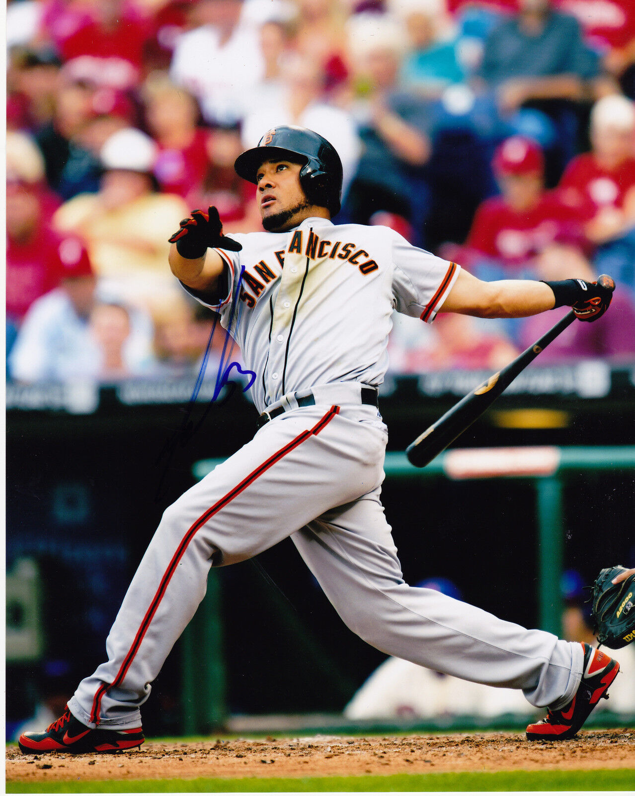 MELKY CABRERA SAN FRANCISCO GIANTS ACTION SIGNED 8x10