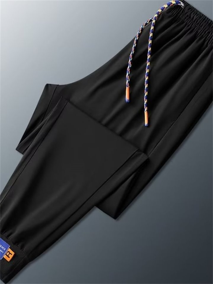 Men's Athletic Pants Active Pants Cropped Pants Casual Pants Pocket Drawstring Elastic Waist Letter Comfort Quick Dry Outdoor Daily Going out Fashion Streetwear Black Light Grey -vasmok