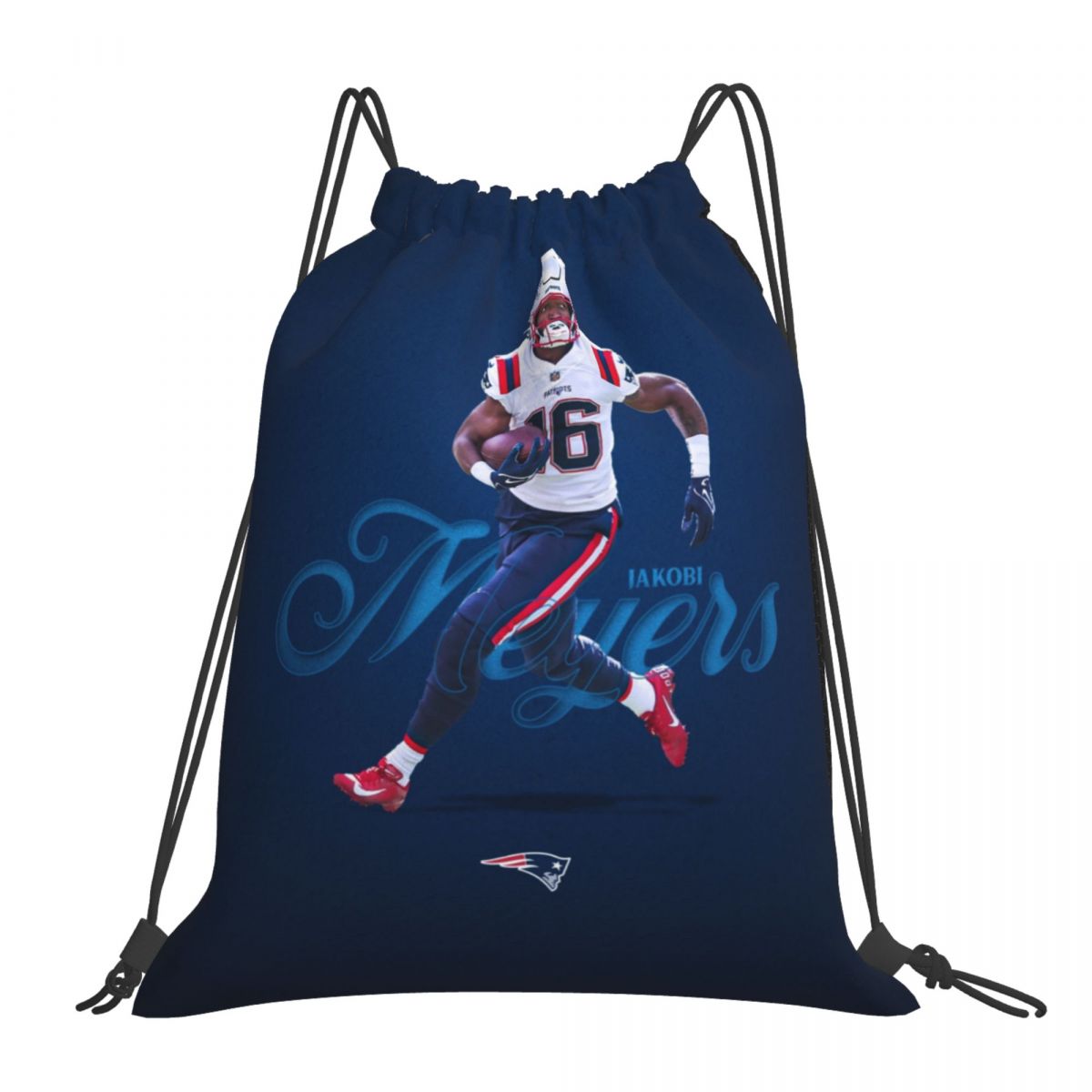 New England Patriots Jakobi Meyers Foldable Sports Gym Drawstring Bag