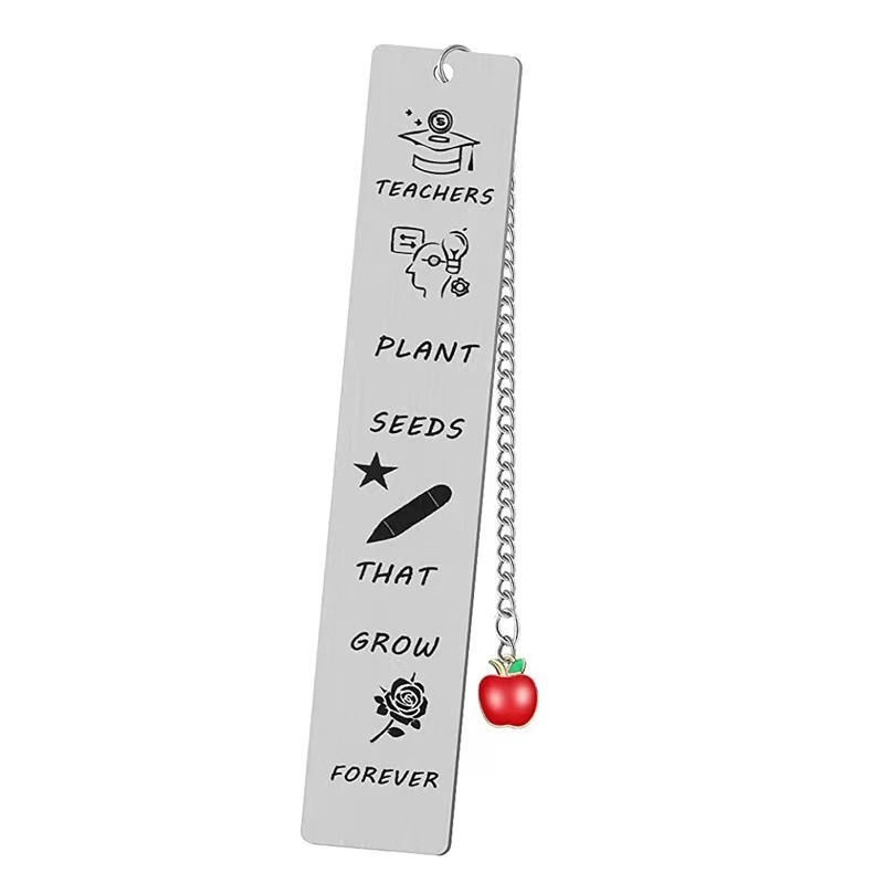 Fashion Creative Metal Stainless Steel Lettering Bookmark