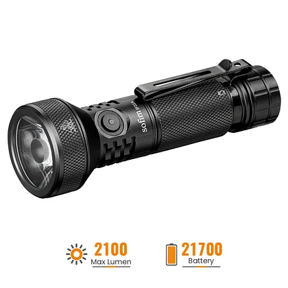 Sofirn SP35T 3800lm Tactical 21700 Flashlight Powerful LED Light USB C  Rechargeable Torch with Dual Switch Power Indicator ATR