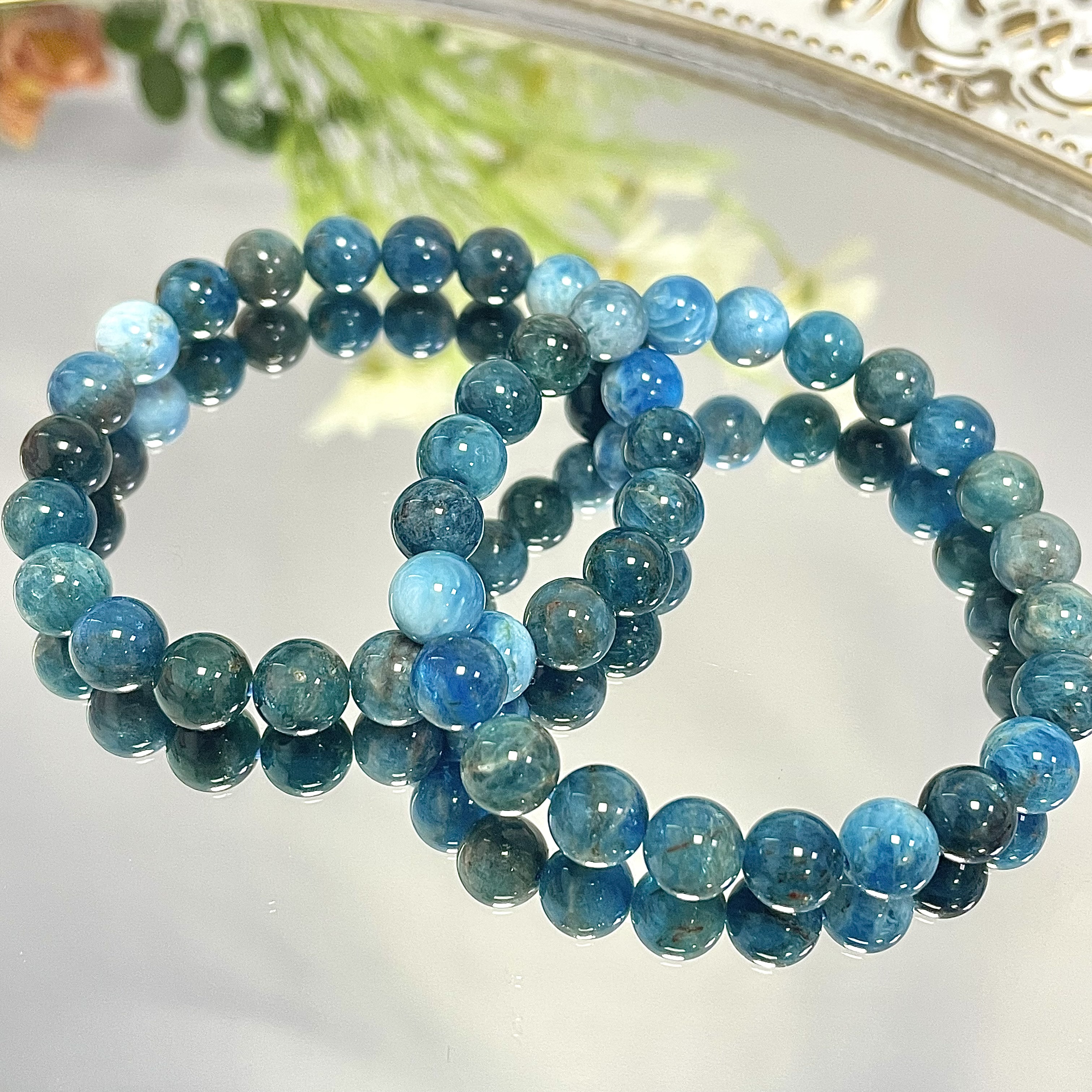 Blue Apatite Bracelet 6mm/8mm/12mm