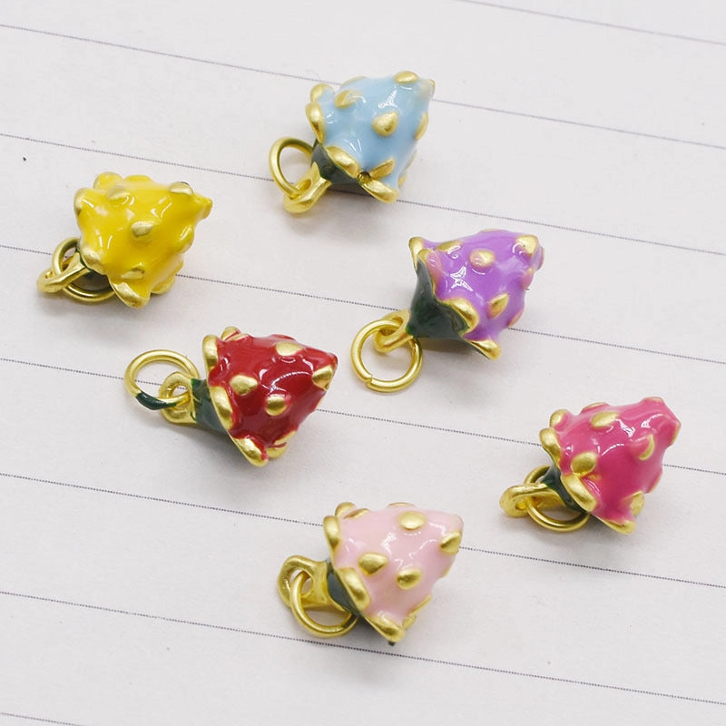 1 Piece 14*11mm Alloy Strawberry Pendant Jewelry Accessories