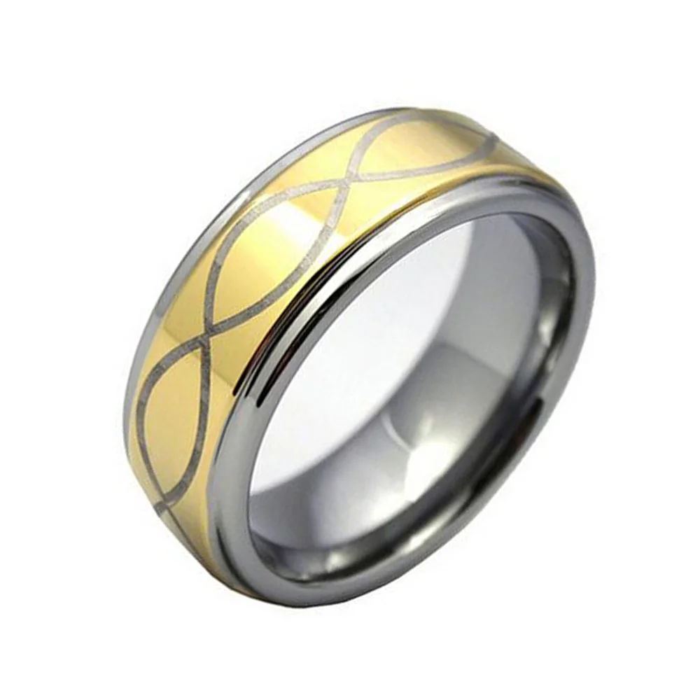 6MM 8MM Gold Plated Laser Celtic Knot High Polished Tungsten Carbide Couple Wedding Bands