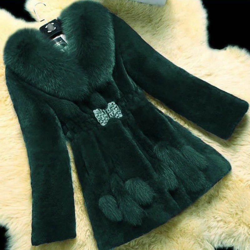 Ink Green Casual Solid Patchwork V Neck Outerwear | EGEMISS