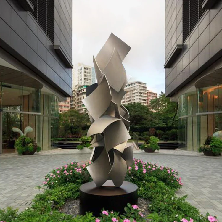 Modern Abstract Metal Sculpture for Outdoor Landscape