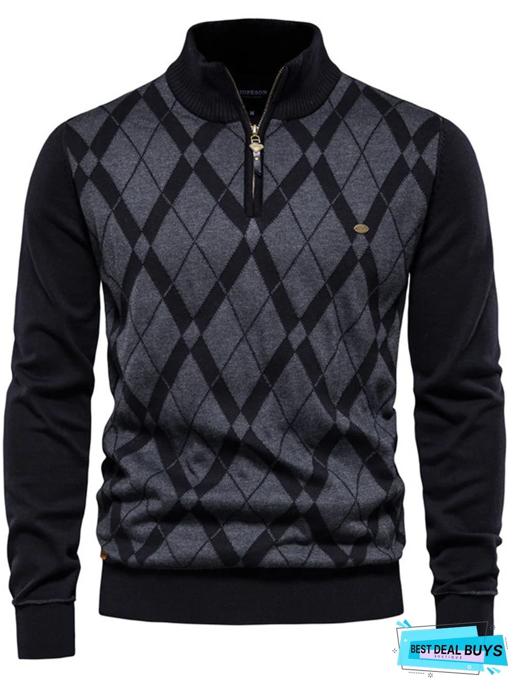 Casual Fashion Half Zipper Long Sleeve Sweater