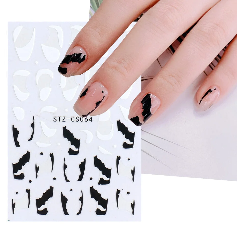Nail Stickers Back Glue Glitter V-shaped French Patch Skirt Streamers Milk Designs Nail Decal Decoration Tips For Beauty Salons-Nail Inspo