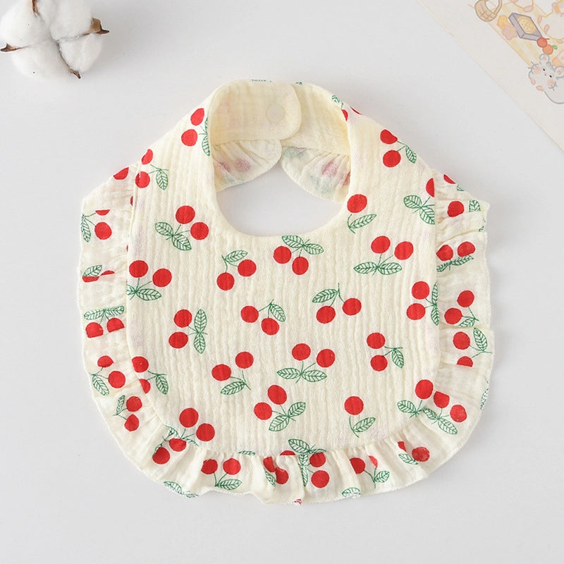 Cute Pastoral Letter Rainbow Fruit Cotton Burp Cloths Baby Accessories