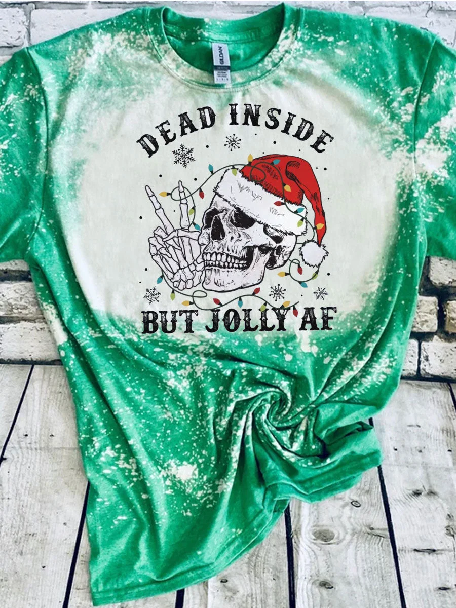 Dead Inside But Christmas Tie Dye T-shirt