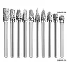 10Pcs Carbide Burr Set Double Cut Die Grinder Bits 1/8 Inch Shank Long Burr Bits