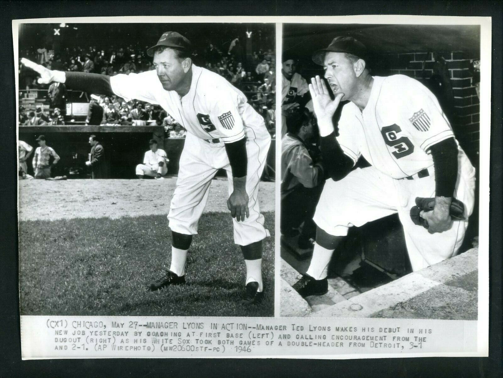 Ted Lyons NEW Chicago White Sox Manager 1946 Press Photo Poster painting